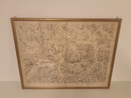 Atlas Suisse Alte Landkarte Faltkarte Gewebekarte