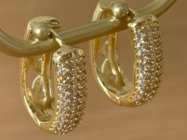 Luxus Elegante Creolen Ohrschmuck Ohrstecker Farbe Gold
