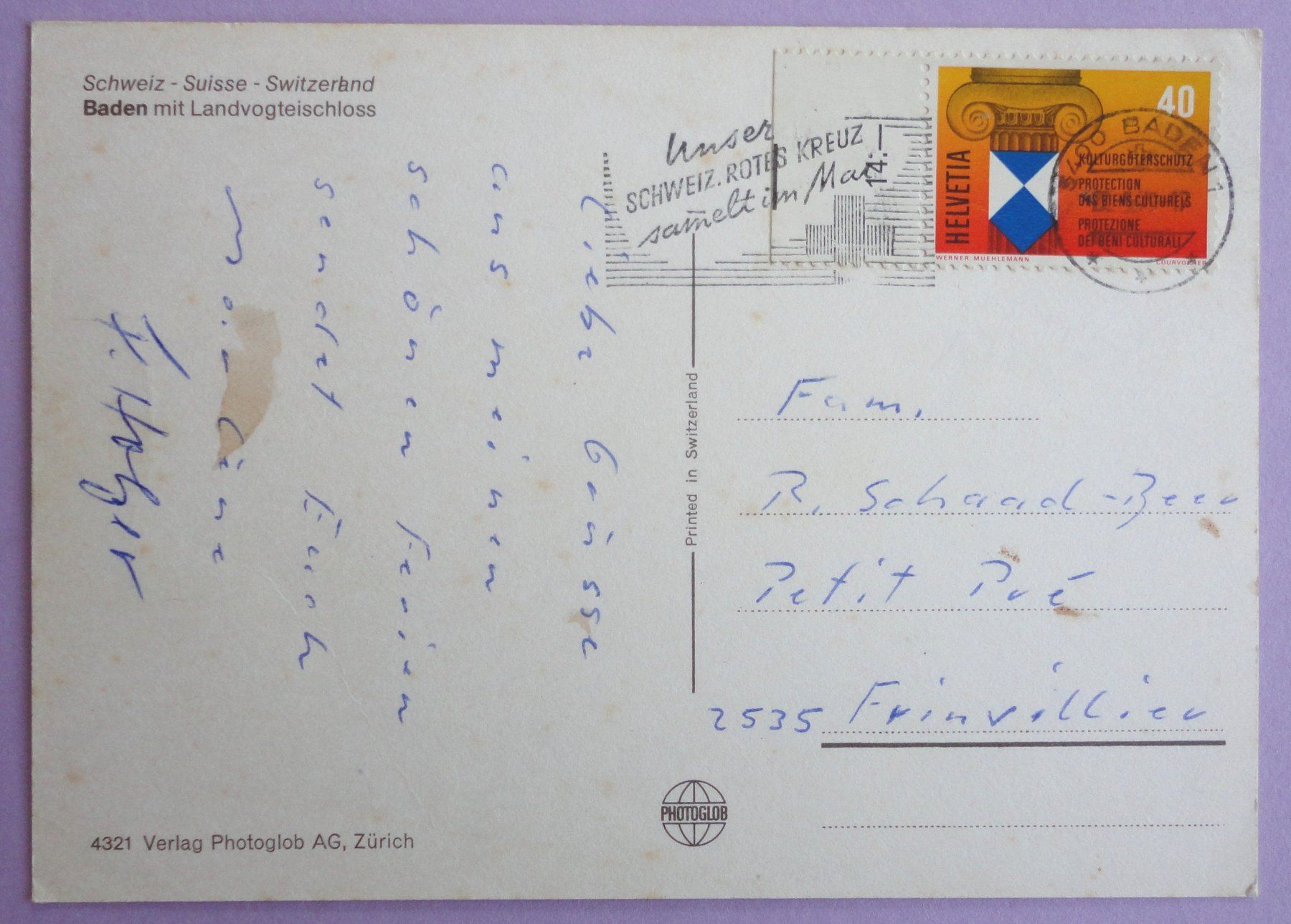 Cartoline postali: Baden mit Landvogteischloss – Difettoso da Fétigny venduto da Billy2miny 1
