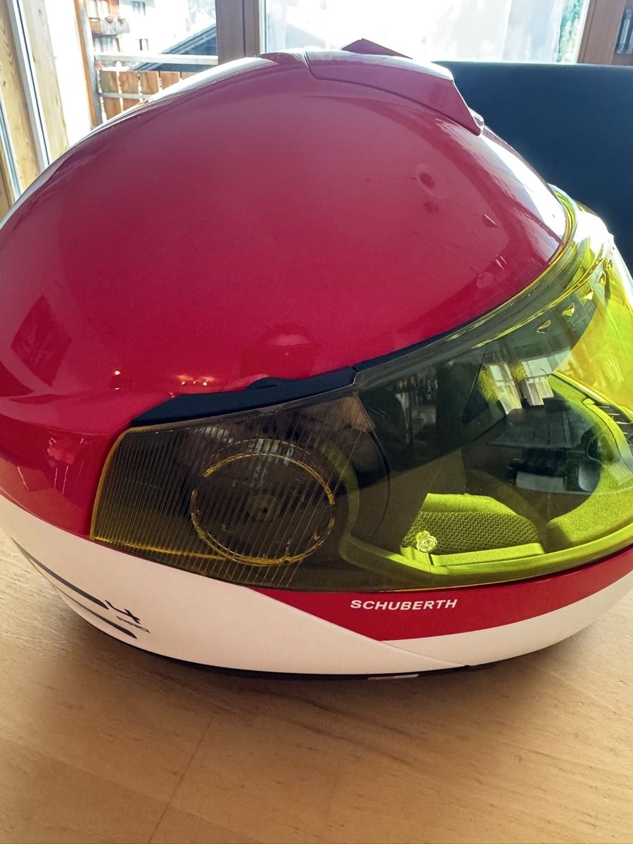 Schuberth Caschi & visiere: Motorradhelm Schuberth rot/weiss C4 Pro Klapphelm – Nuovo (secondo la descrizione) da Belalp venduto da egg_9yfm 1