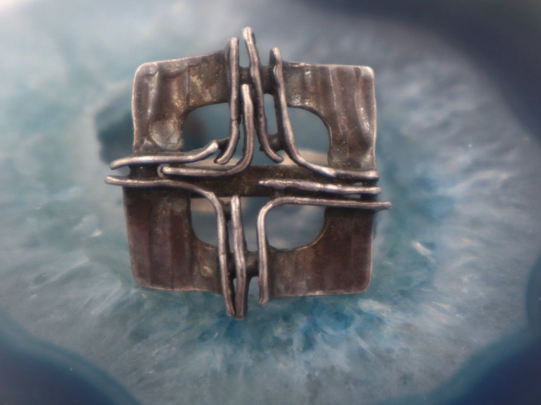 Anelli: Silber Designer Ring, imposant, Gr. 54 verstellbar, 925 – Usato da Baden venduto da TellsKuchenhaus 2