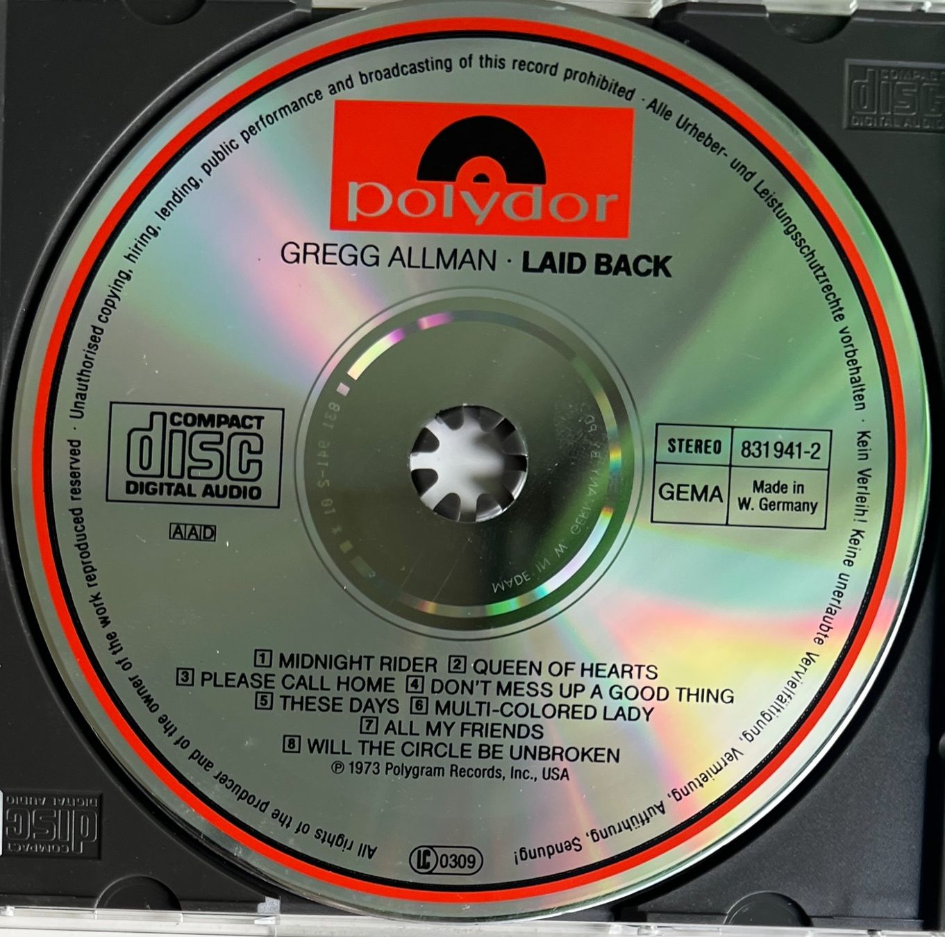 CDs: GREGG ALLMAN / Laid Back – Gebraucht aus Bischofszell von kustavi 2