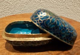 Cloisonné Dose Box Deko Schatulle Büchse Behälter Vintage