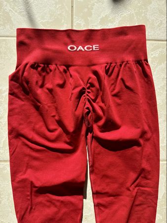 Oace Sport Scrunch Leggings rot Grösse M