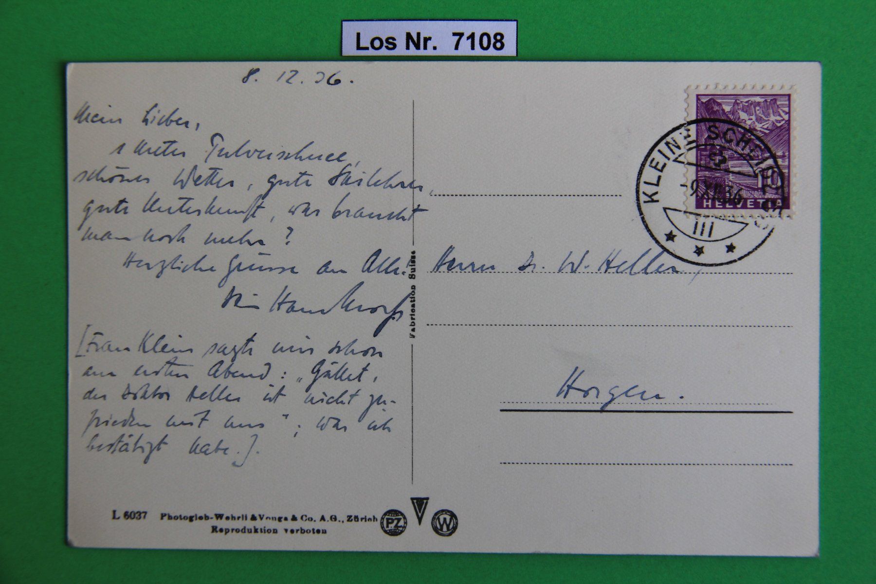 Cartoline postali: CH Ansichtskarte Kleine Scheidegg 30iger Jahre      Los 7108 – Usato da Volken venduto da jukon65 1