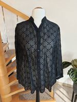 Sheego Trend Bluse Schwarz Transparent 44