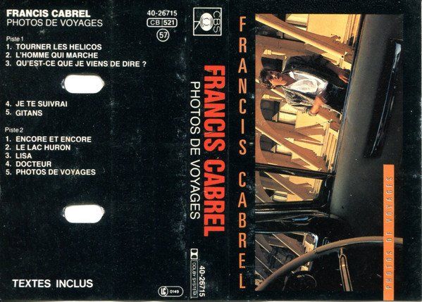 Musicassette: CASSETTE FRANCIS CABREL - CHANSONS – Usato da PORRENTRTUY venduto da RABAIS_SPORT 1