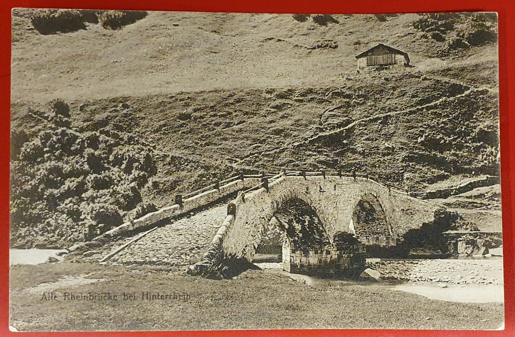 Ansichtskarten: Alte Rheinbrücke bei Hinterrhein – Gebraucht aus Kreuzlingen von Rschweiz1