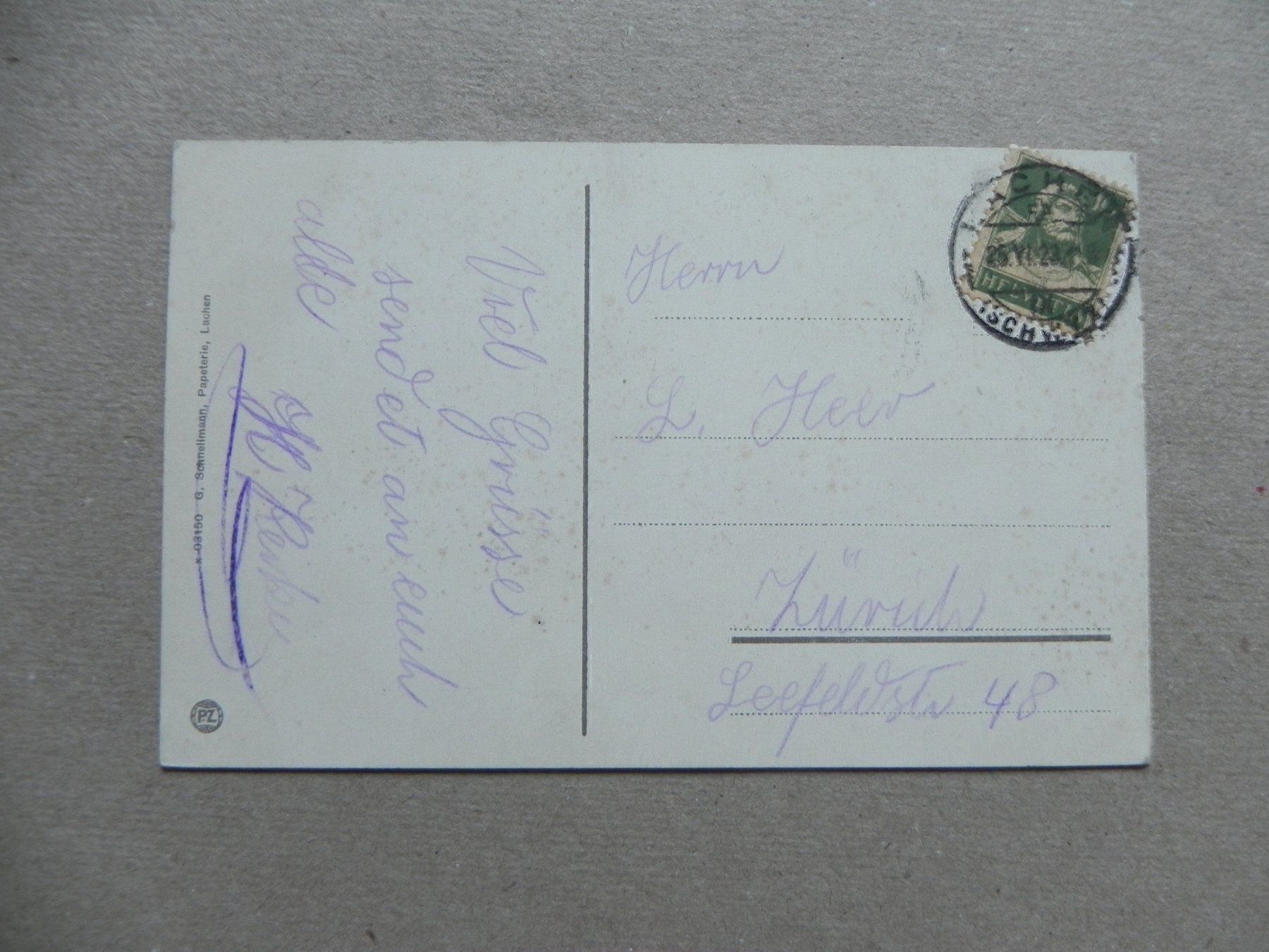 Ansichtskarten: Ansichtskarte Lachen SZ Dampfschiff 1923 – Gebraucht aus Siebnen von krimsie 1