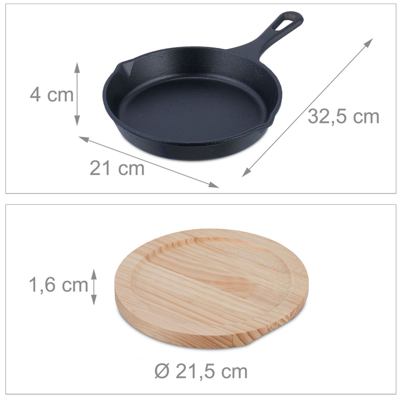 Padelle: Gusseisenpfanne mit Holzuntersetzer – Nuovo e nell'imballaggio originale da Bülach venduto da StoreInShopOutlet 3