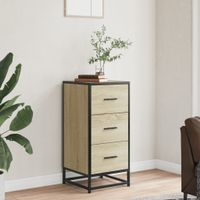Sideboard Sonoma-Eiche 35,5x35x76 cm Holzwerkstoff und Meta