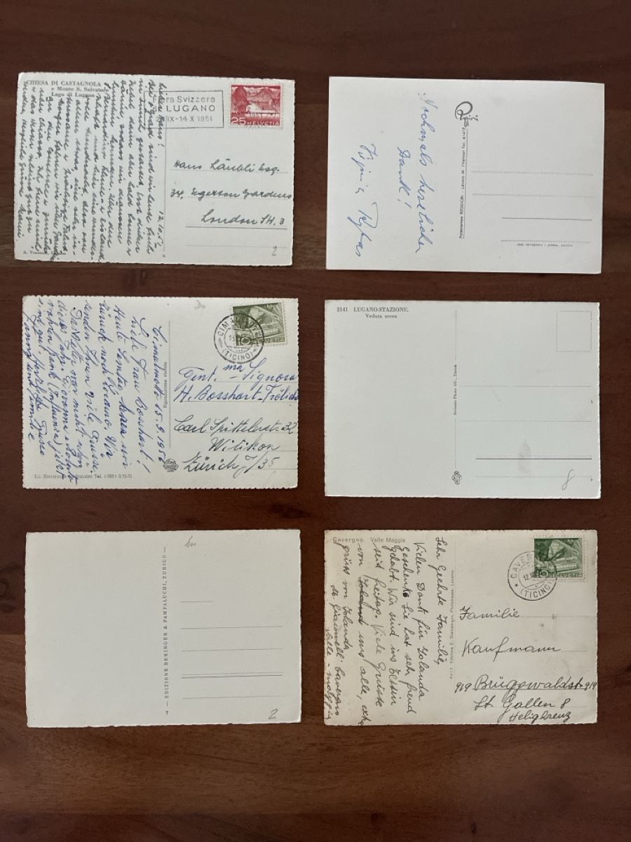 Cartoline postali: 12 Ansichtskarten Schweiz diverse vom Ticino  – Usato da Oftringen venduto da Cla.vD.74 4