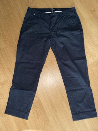 Damen Stoffhose, 3/4 Länge, tailliert, Dunkelblau, Gr. 36/38