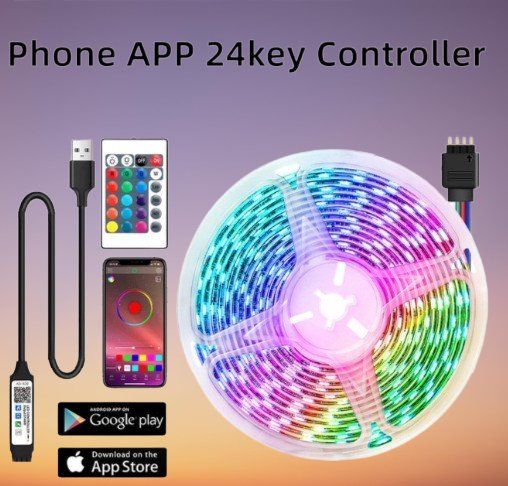 Ghirlande e barre luminose: 3m Bluetooth Bande Ruban Guirlande LED – Nuovo (secondo la descrizione) da Yverdon-les-Bains venduto da rogi80