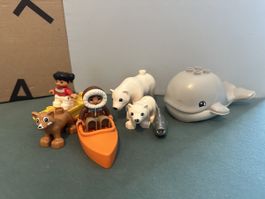 Lego Duplo Arktis Set Tiere Figuren mit Wal Eisbär