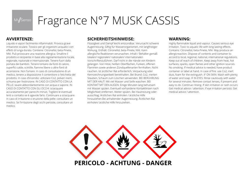 Diffusori di oli essenziali: °7 Musk Cassis Premium Diffusor - 240ml – Nuovo e nell'imballaggio originale da Bremgarten AG venduto da simpliCH 1