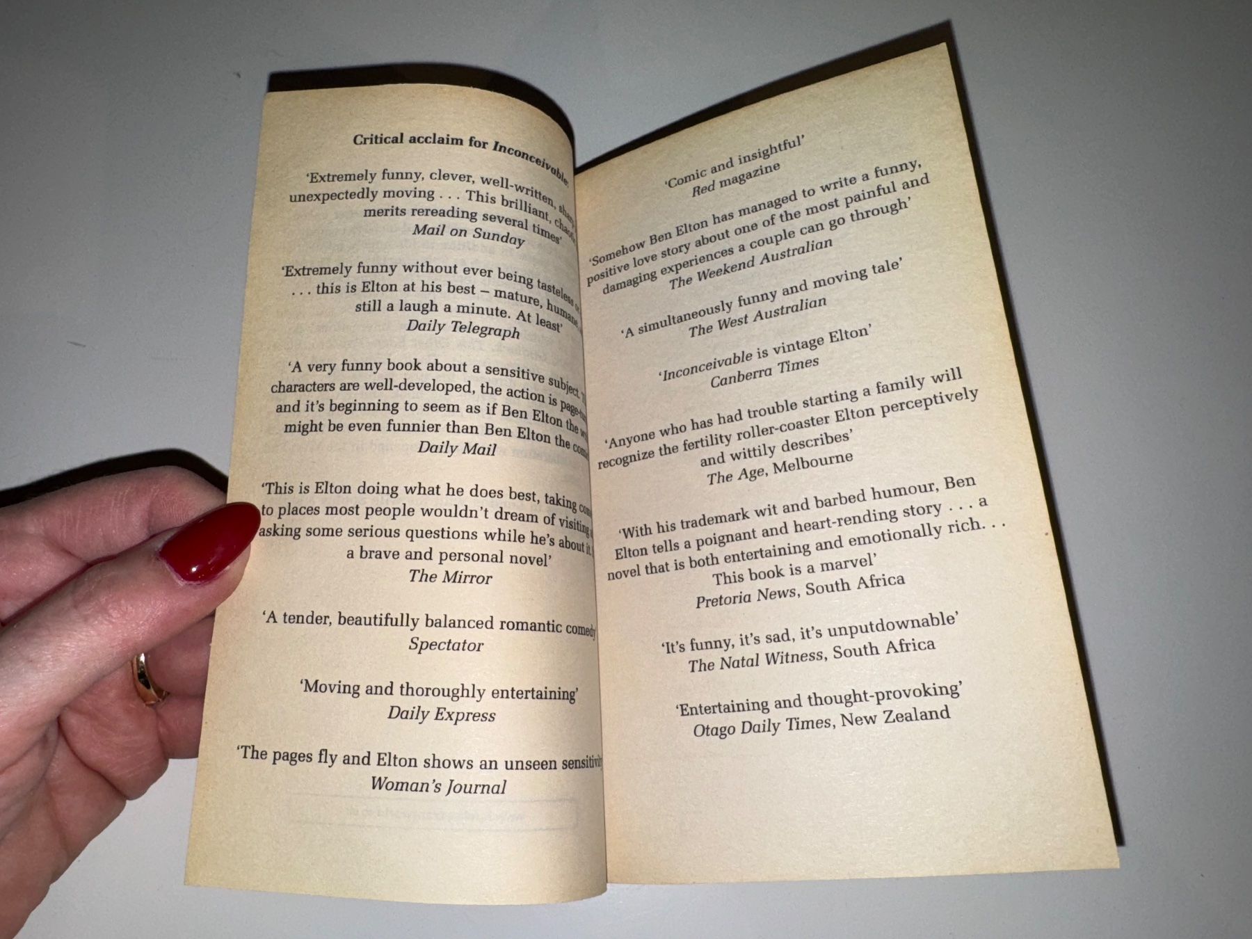 Bücher: NOVEL: Ben Elton, Inconceivable – Gebraucht aus Grosswangen von English_books 3
