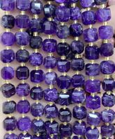 Amethyst Würfel- facettiert ca. 6mm. Strang mit 46 Würfel