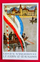 AK EIDG SÄNGERFEST LUZERN OFFIZIELLE FEST POSTKARTE 1922 NEU