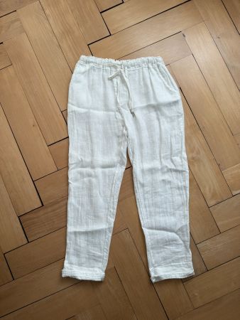 MADE IN ITALY - Leinenhose weiss S