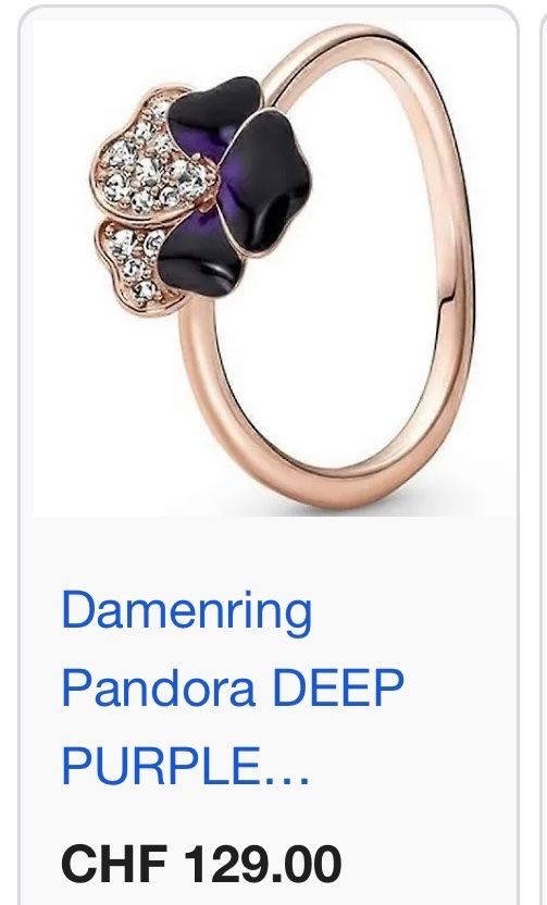 Pandora Anelli: Original Pandora Roségold Pavé Ring violett – Nuovo e nell'imballaggio originale da Rüfenacht BE venduto da Milena_1 1