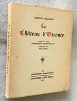 Le Château d'Otrante - Horace WALPOLE 1967-  Roman Gothique