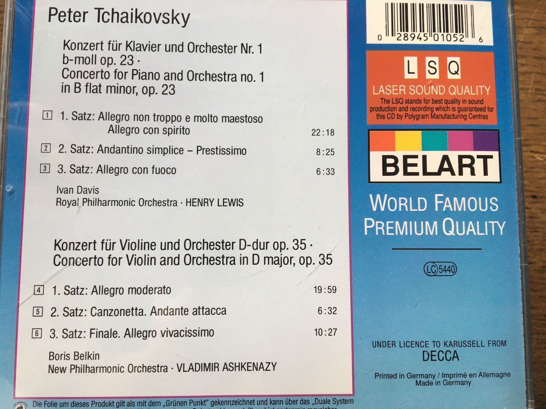 CDs: Tchaikovsky – Gebraucht aus Arth von Vrecam51 1