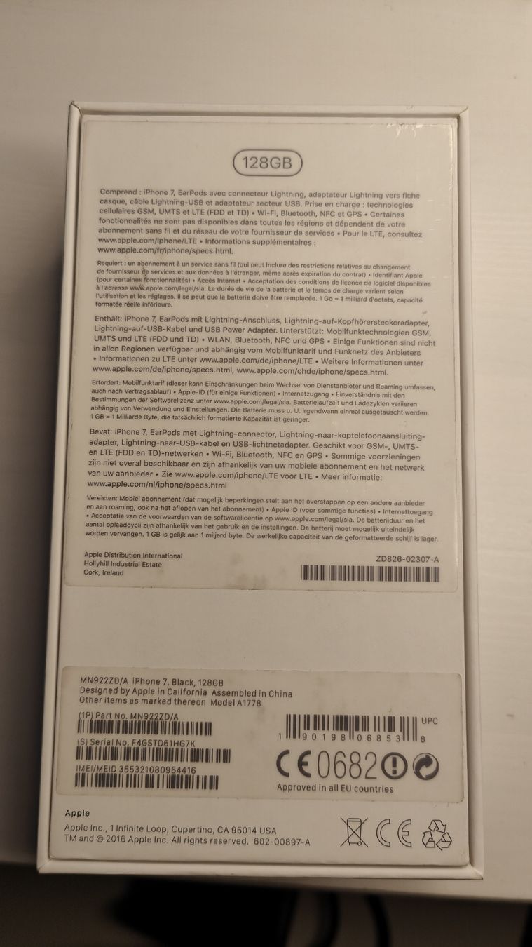Apple Telefoni cellulari / Smartphones: iPhone 7 128Go noir en boîte avec accessoires – Usato da Lausanne venduto da LeConfiseur 4
