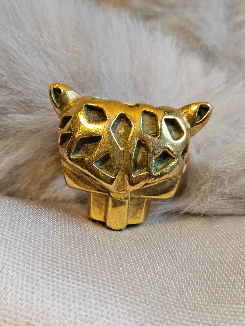 Anelli: Art Déco Messing Ring mit Leopard, 1920er Jahre – Usato da Zürich venduto da philpip 4