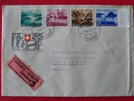 1952, B56-B60 Satzbrief von BASEL, mit Vignetten v. FREIBURG
