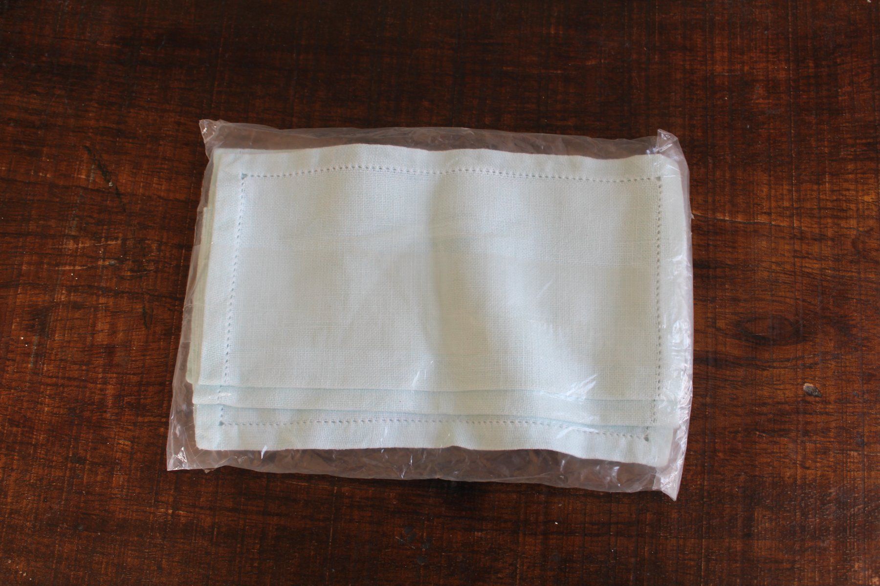 Servietten: 4 serviettes lin vert d'eau – Neu und originalverpackt aus Morges von Vintage_Only