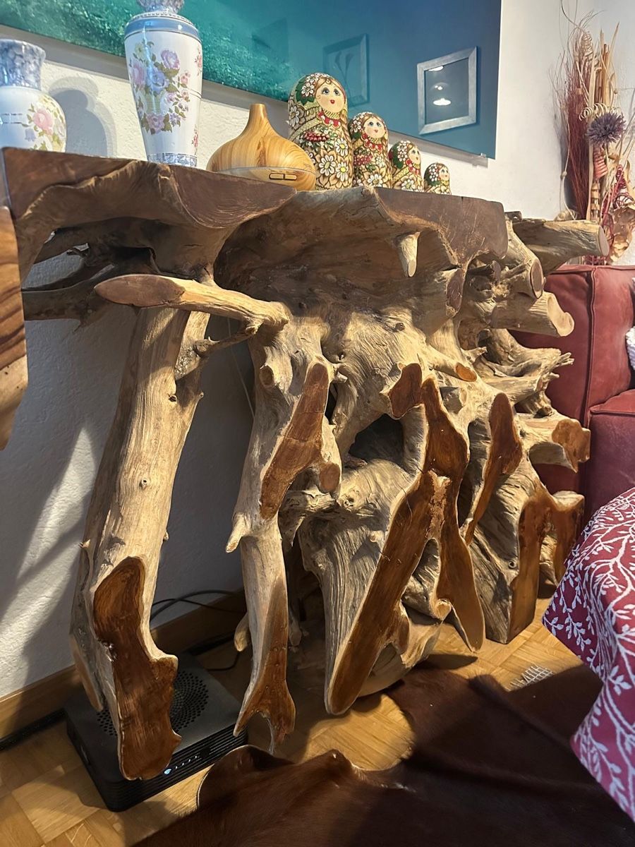 Articoli in legno: Teak Wurzelholz Konsole – Usato da Winterthur venduto da eva_xx5j 5