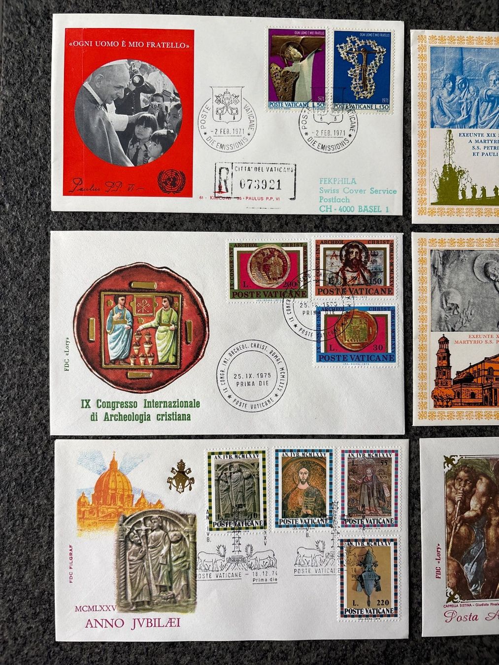 Tutti i francobolli: Vatikan Briefmarken Ersttagsbriefe, 6 Stück************ – Usato da Ibach venduto da lisch3 1