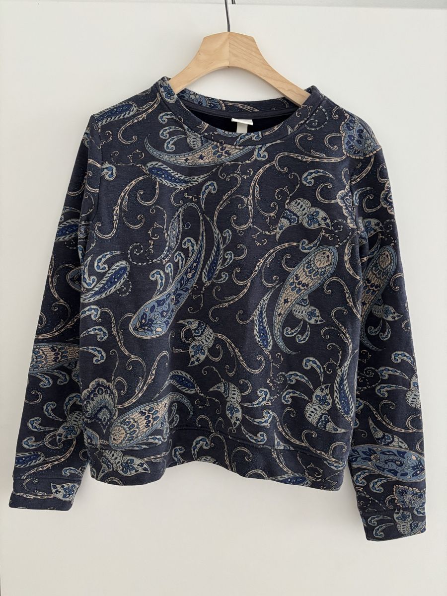 Maglioni & Felpe: Dunkelblauer H&M Pullover mit elegantem Paisley-Muster – Usato da Luzern venduto da aloevira