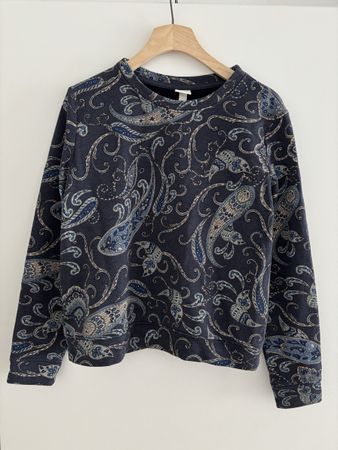 Dunkelblauer H&M Pullover mit elegantem Paisley-Muster