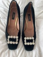 OXITALY Escarpins noirs en velours, taille 40, élégantes!