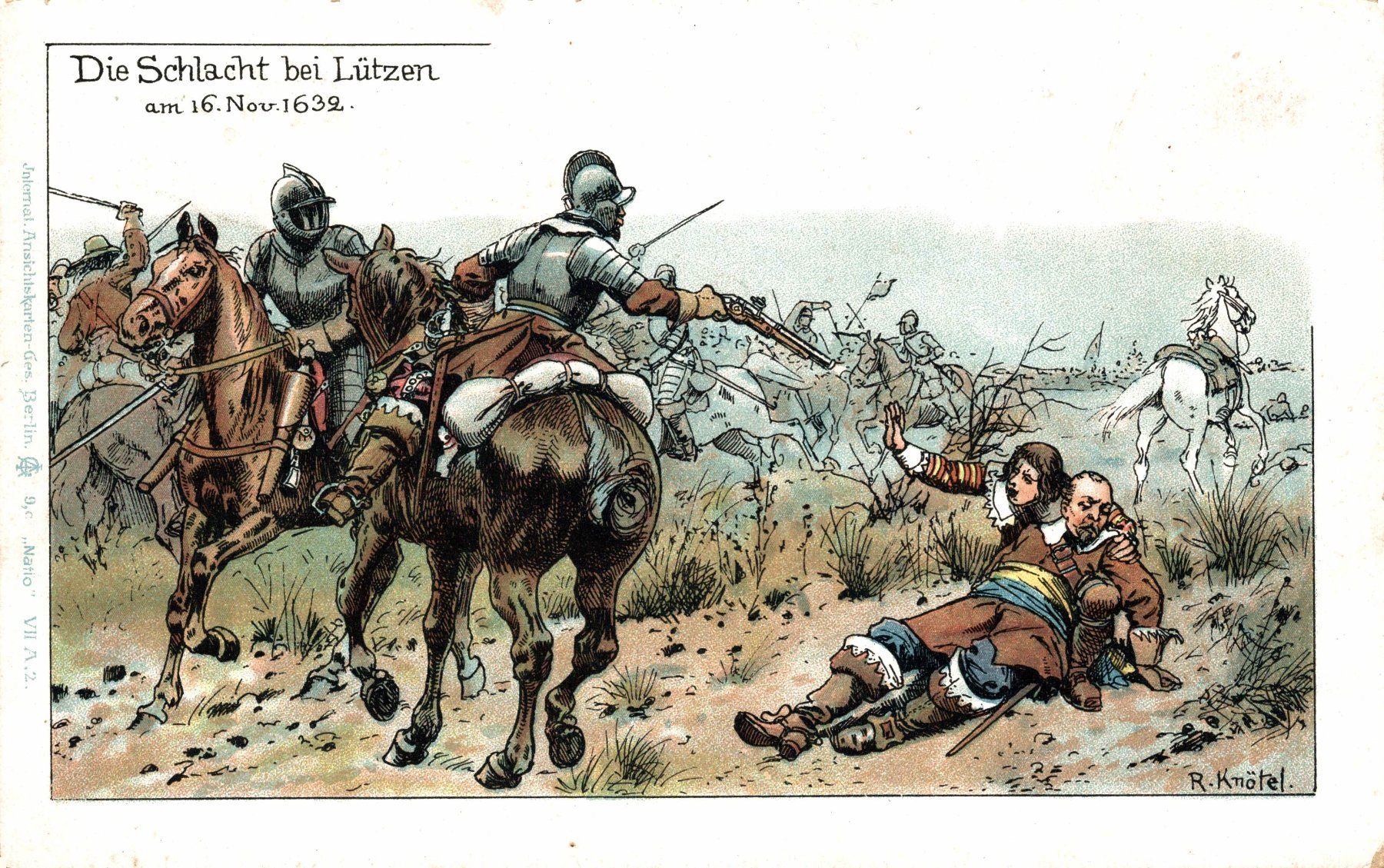 Ansichtskarten: 4 Litho von R. Knötel mit Schlachten – Gebraucht aus Bronschhofen von Astore 2