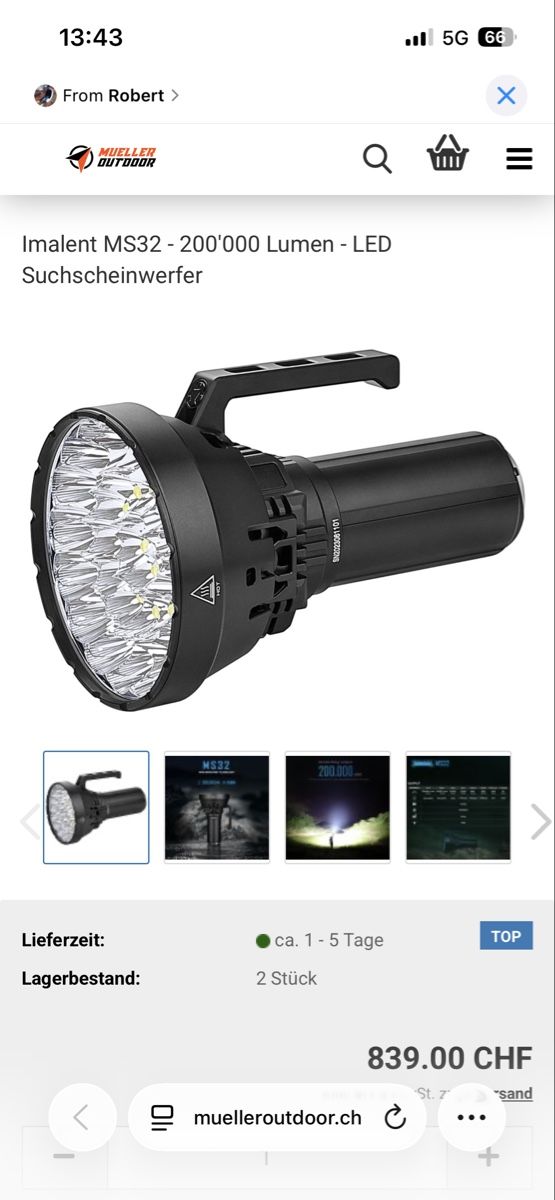 Scheinwerfer: LED Suchscheinwerfer – Neu (gemäss Beschreibung) aus Zürich von patriziaperlini