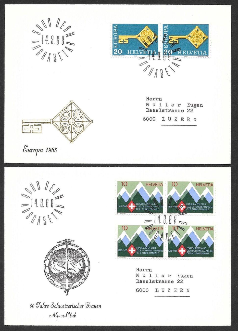 Tutti i francobolli: 4 FDC 453-456 Serie Einzelmarken ET 14.3.1968 – Nuovo (secondo la descrizione) da Olten venduto da clotaldi