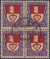 1919, J14 Viererblock von SULGEN (TG), Kat: 480.- LUXUS +sig