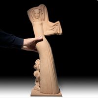 Art Déco Terrakotta Skulptur – Eurythmie Tänzerin (64 cm)