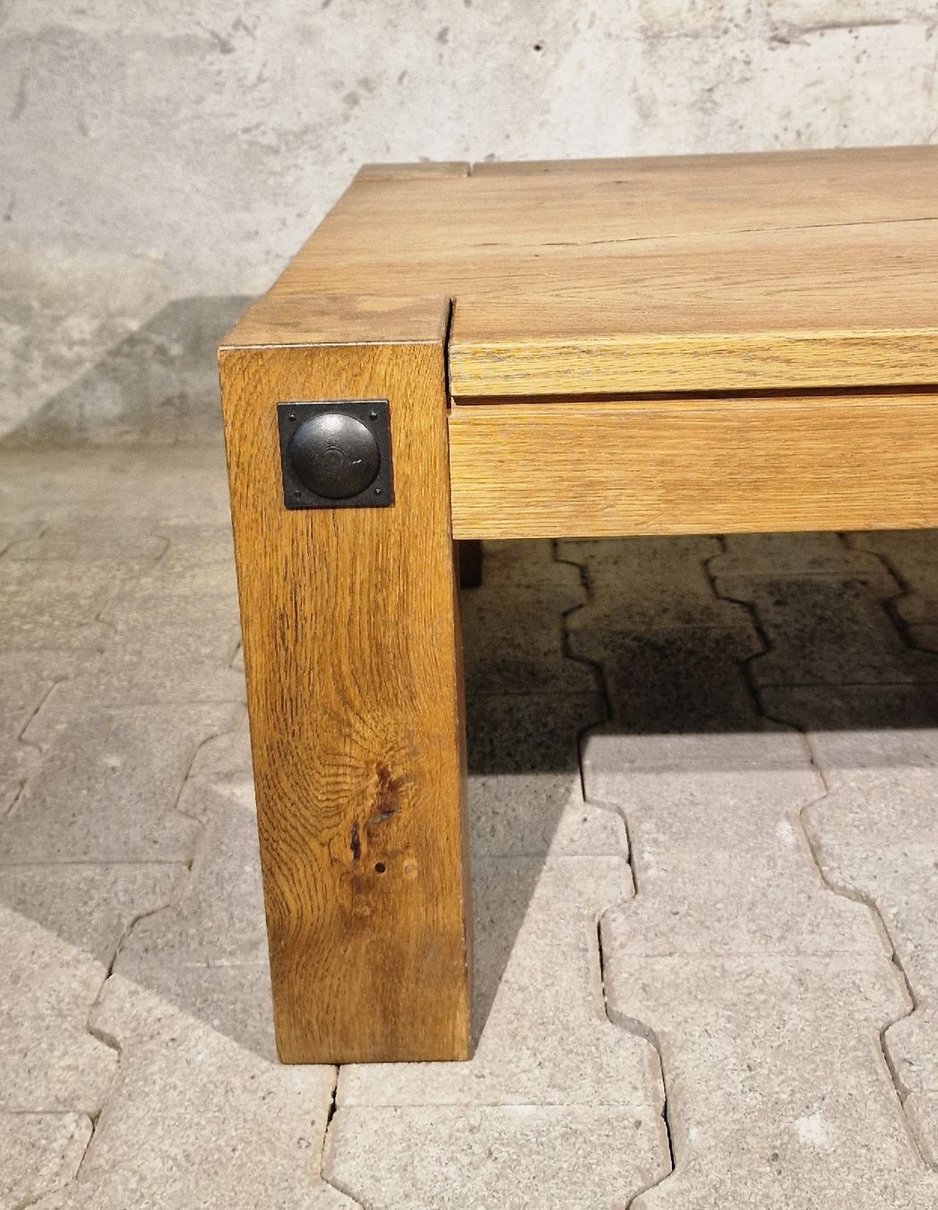 Tavoli: Couchtisch Eiche massiv Rustikal Loft Industrial holz – Usato da Affeltrangen venduto da Szafaoli 4
