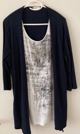 Bonita Cardigan mit Print-Top (einteilig)