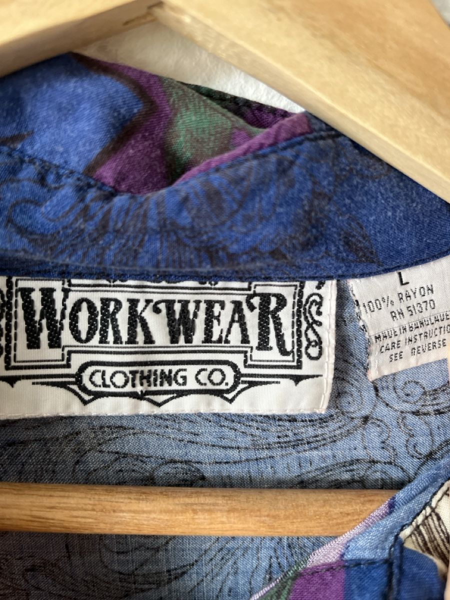 Camicie: Vintage Workwear Rayon Hemd GR L – Usato da Bremgarten AG venduto da siljamorgenthaler 1