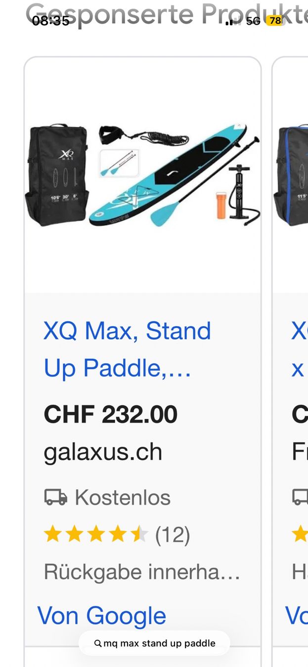 Tavole da surf e di nuoto: Stand up paddle board, orange, XQMax, originalverpackt – Nuovo e nell'imballaggio originale da Zürich venduto da thetschi 3