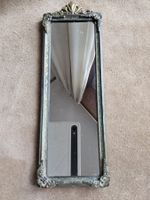 Antiker rechteckiger Wand Metallspiegel ca 1870