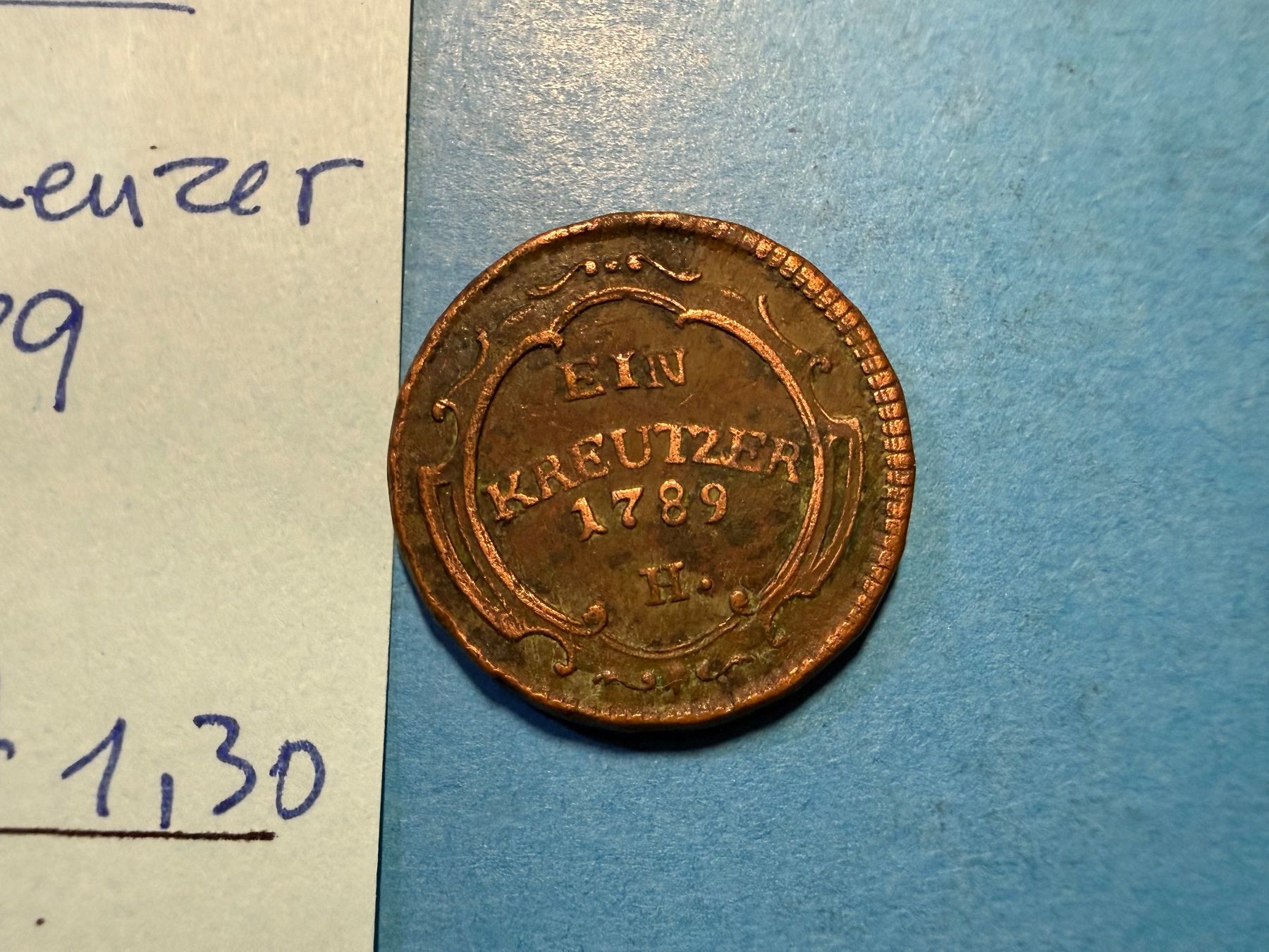 Tutti le monete: AUTRICHE : EIN KREUZER 1789 – Usato da genève venduto da GEnumist 1