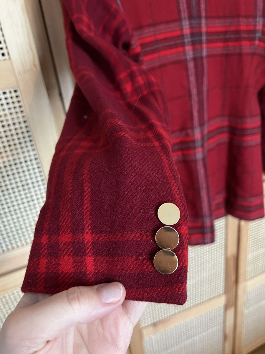Max Mara Completi & Tailleur: Woll & Kaschmir Blazer, Rot kariert – Usato da Luzern venduto da closettheory 5