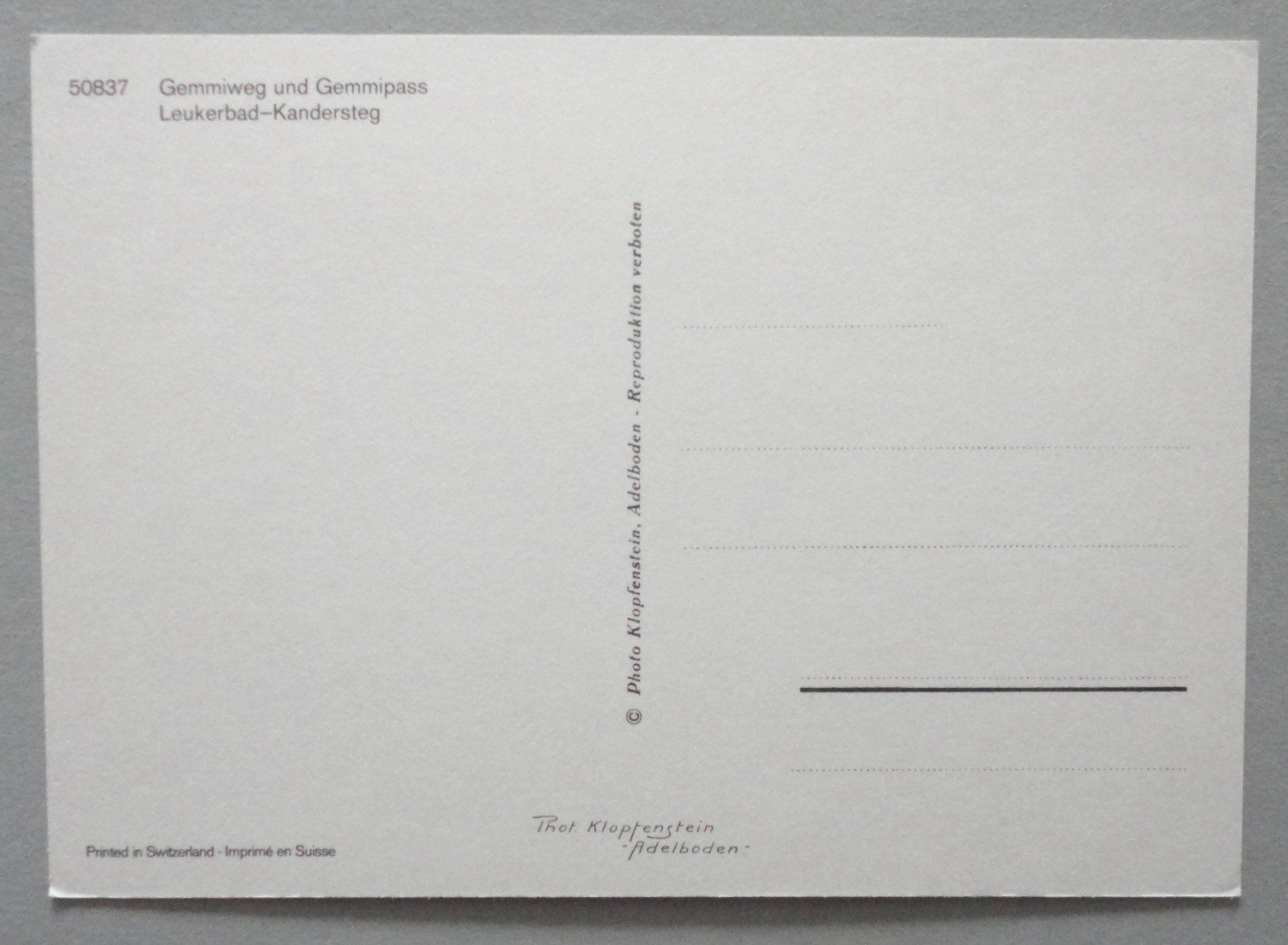 Cartes postales: Gemmiweg und Gemmipass – D'occasion à Fétigny par Billy2miny 1