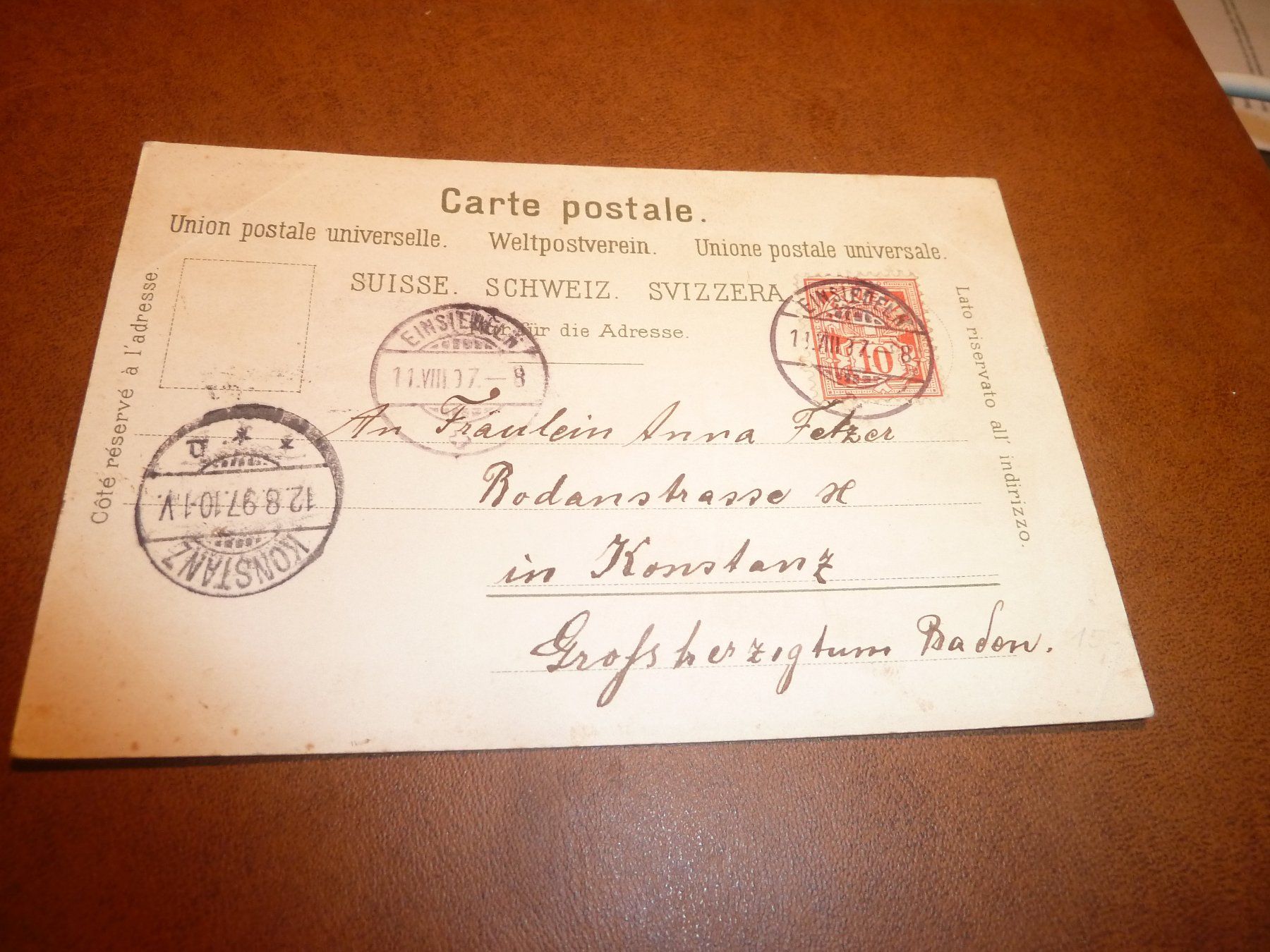 Cartoline postali: Ansichtskarte Gruss aus Einsiedeln seltene Ansicht – Usato da Rieden SG venduto da jamilau 1